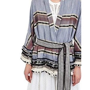 Zara’s Stripped Women’s Kimono with Pompoms
